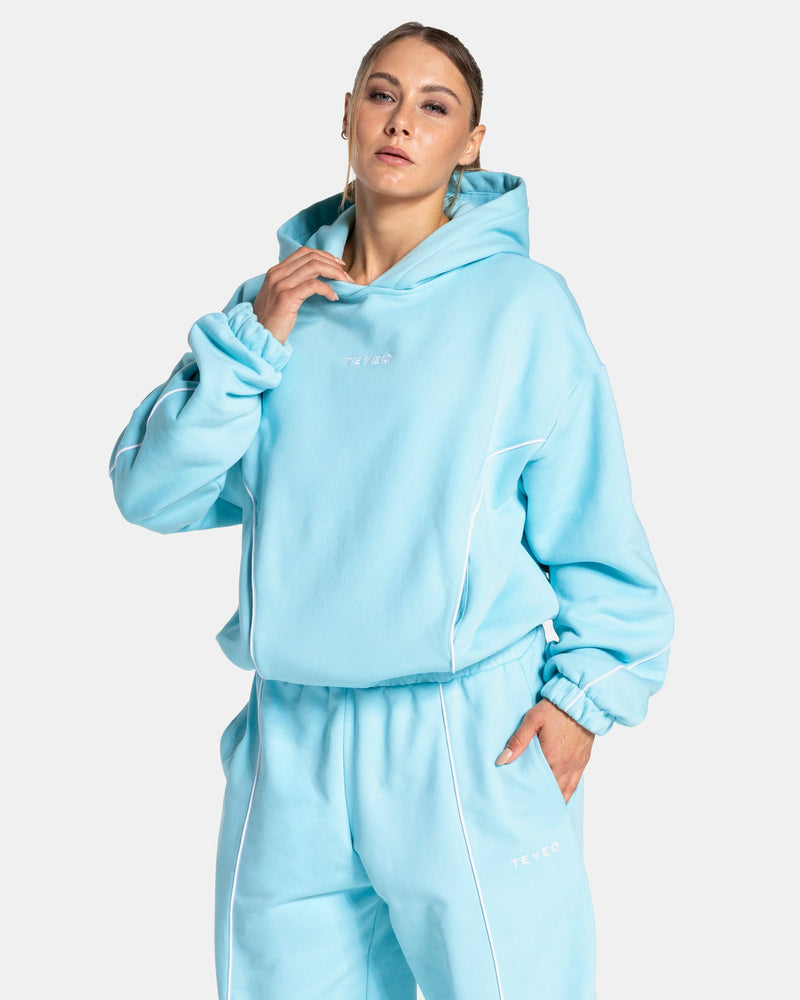 Contrastline Hooded Sweater "Arctic Blue"