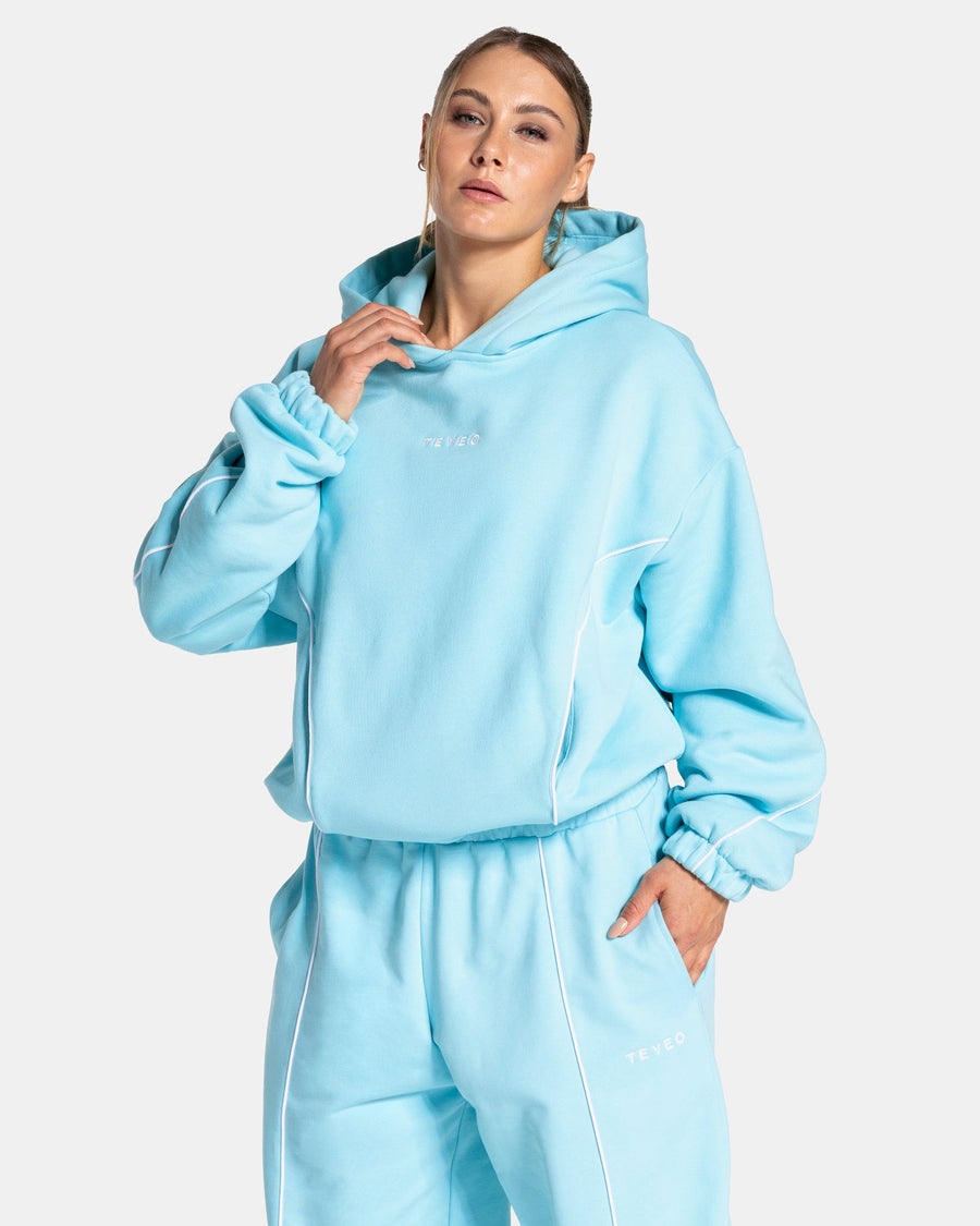Contrastline Hooded Sweater "Arctic Blue"