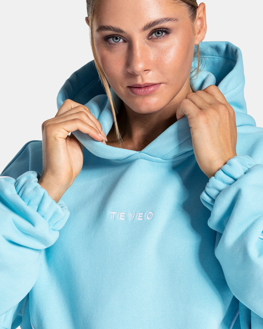 Contrastline Hooded Sweater "Arctic Blue"