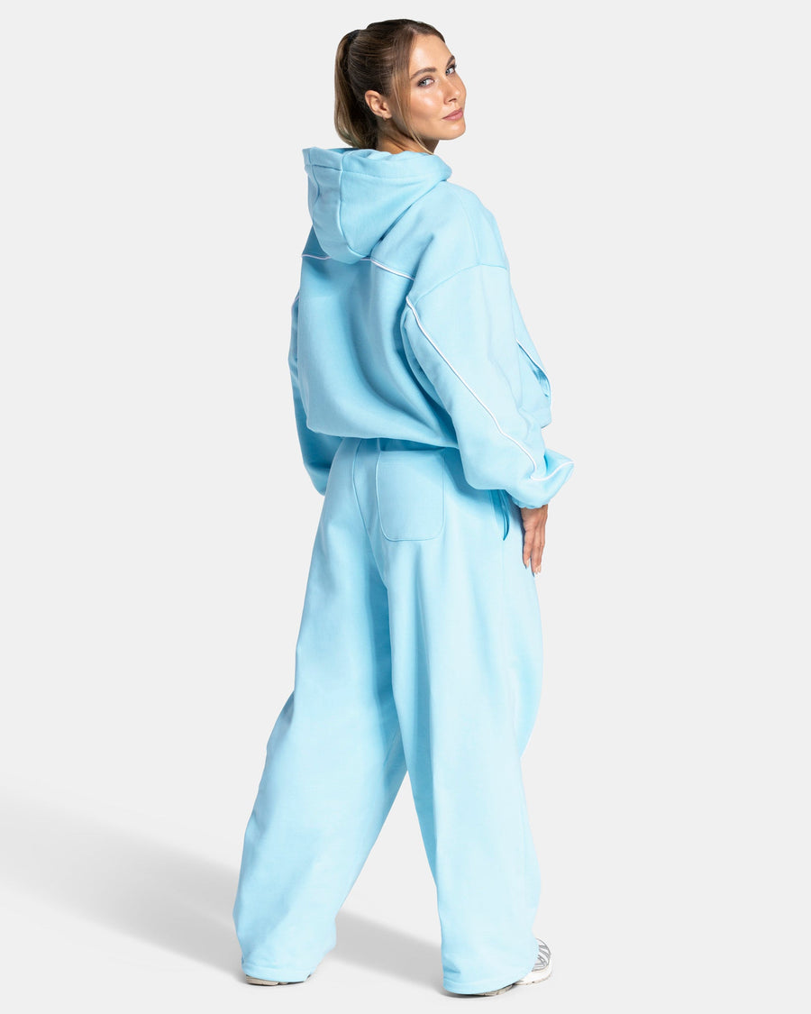 Contrastline Hooded Sweater "Arctic Blue"
