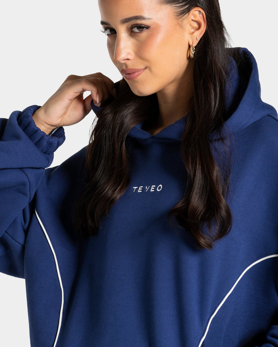 Contrastline Hooded Sweater "Indigo"