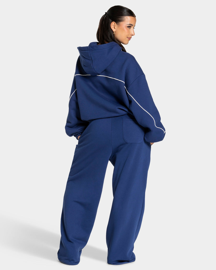 Contrastline Hooded Sweater "Indigo"