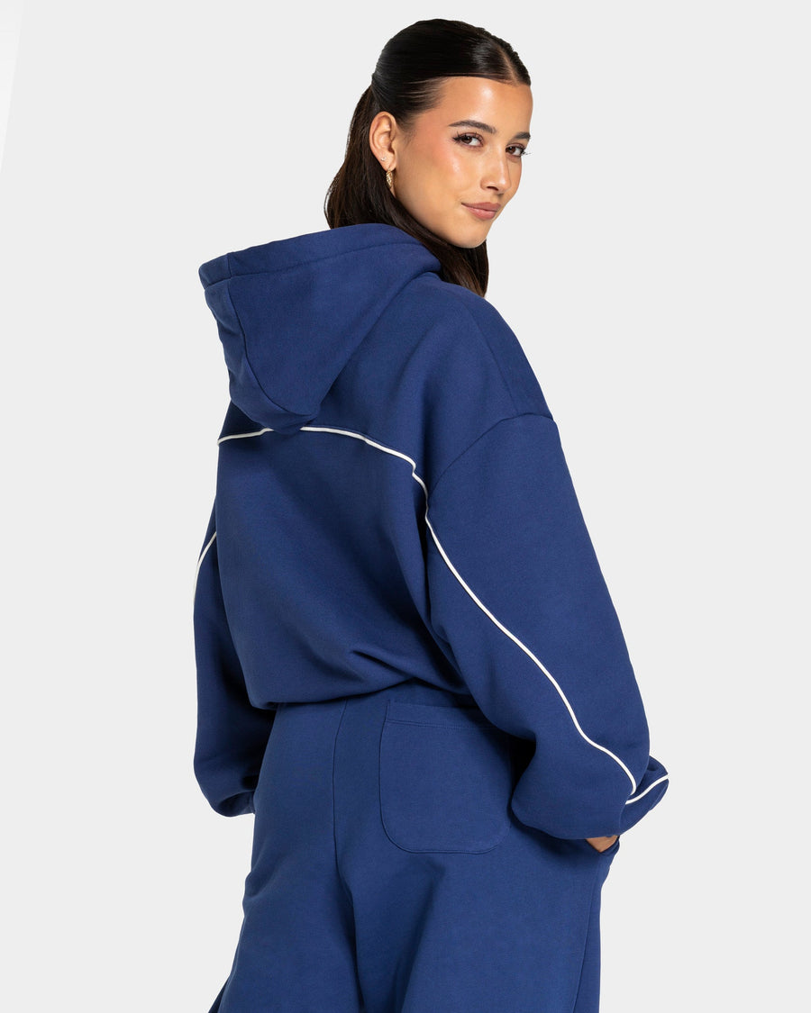 Contrastline Hooded Sweater "Indigo"