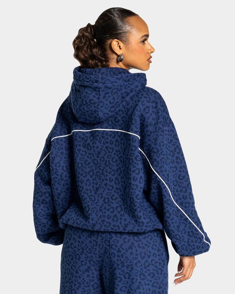 Contrastline Hooded Sweater "Leo Dunkelblau"