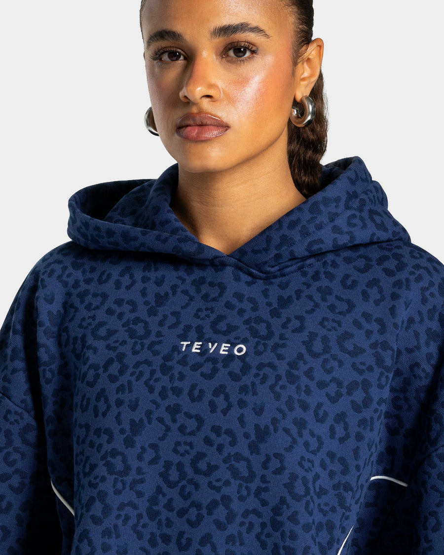 Contrastline Hooded Sweater "Leo Dunkelblau"