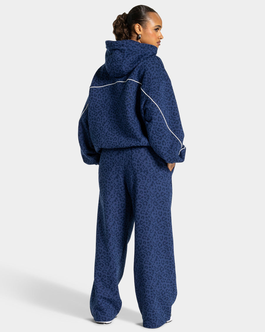 Contrastline Hooded Sweater "Leo Dunkelblau"