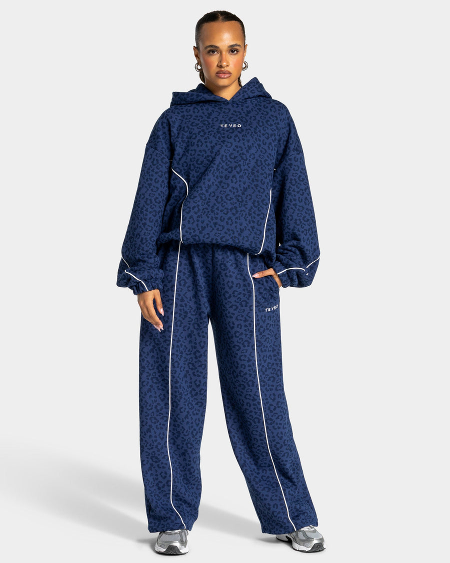 Contrastline Hooded Sweater "Leo Dunkelblau"