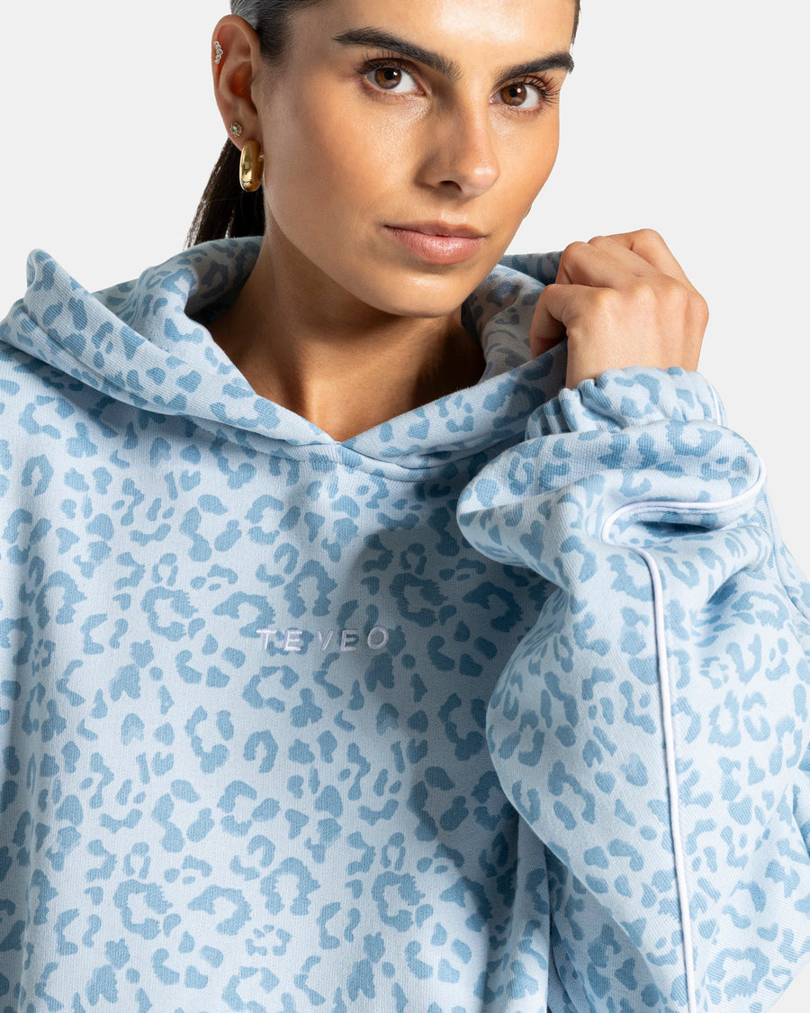 Contrastline Hooded Sweater "Leo Babyblau"