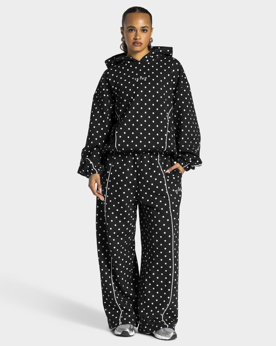Contrastline Hooded Sweater "Polkadot Schwarz"