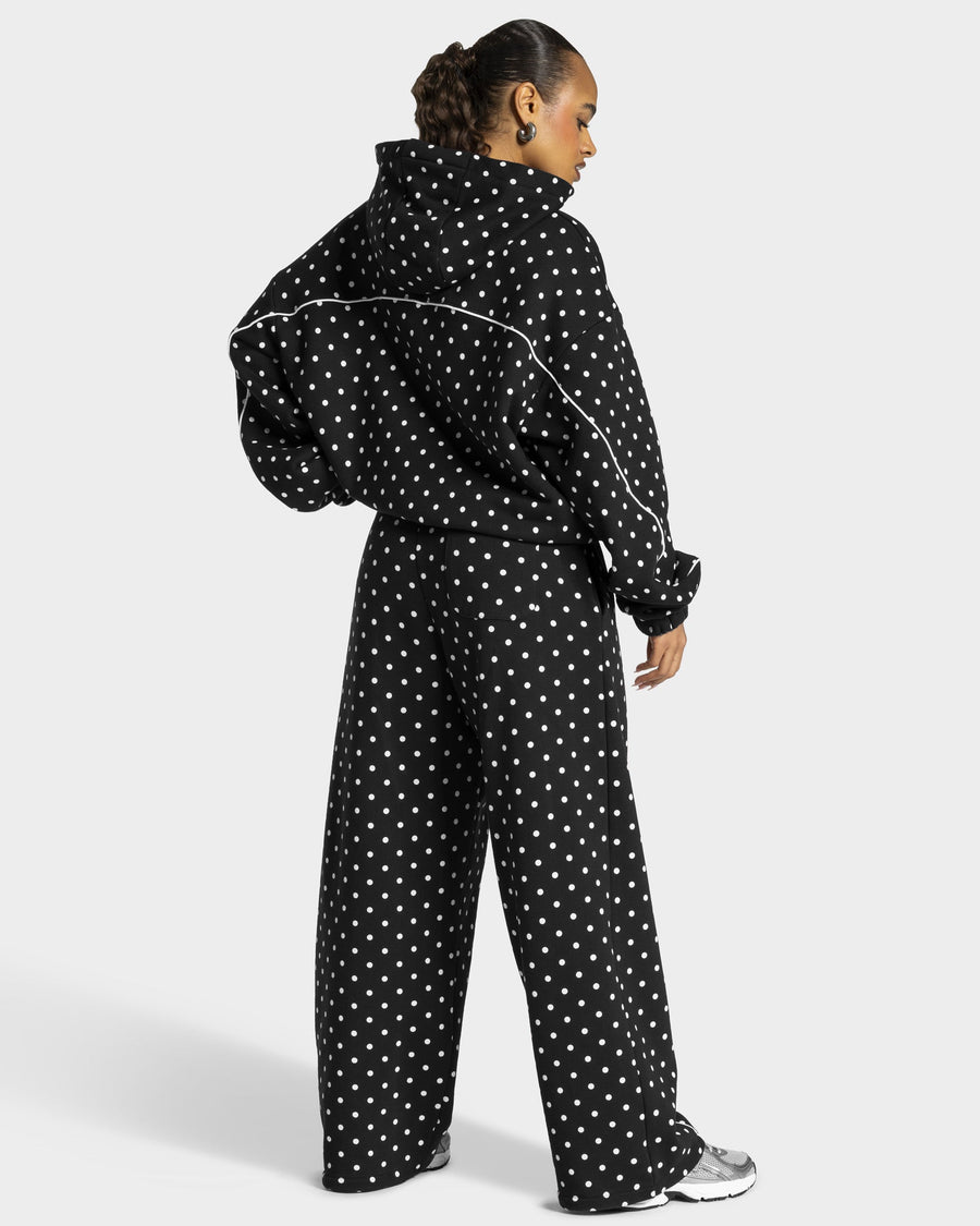 Contrastline Hooded Sweater "Polkadot Schwarz"