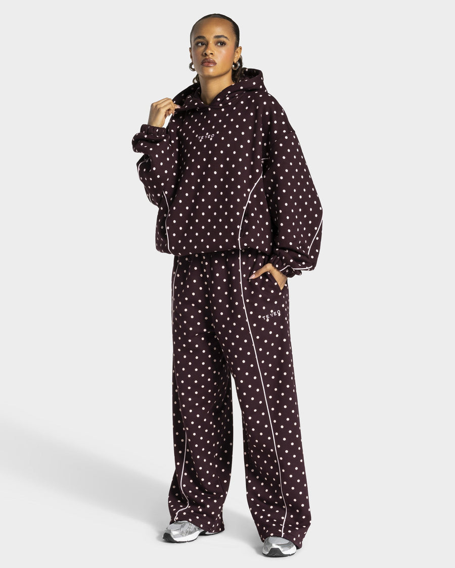 Contrastline Hooded Sweater "Polkadot Merlot"