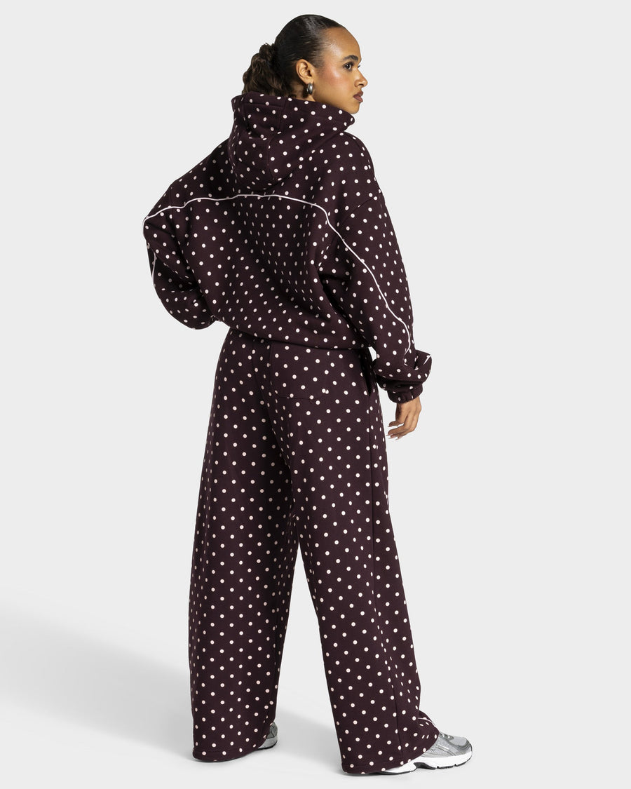 Contrastline Hooded Sweater "Polkadot Merlot"