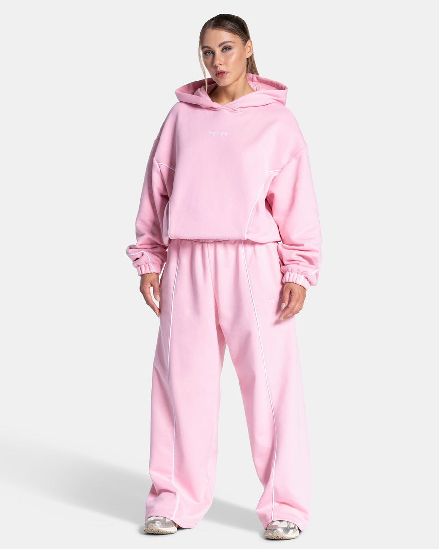 Contrastline Hooded Sweater "True Pink"