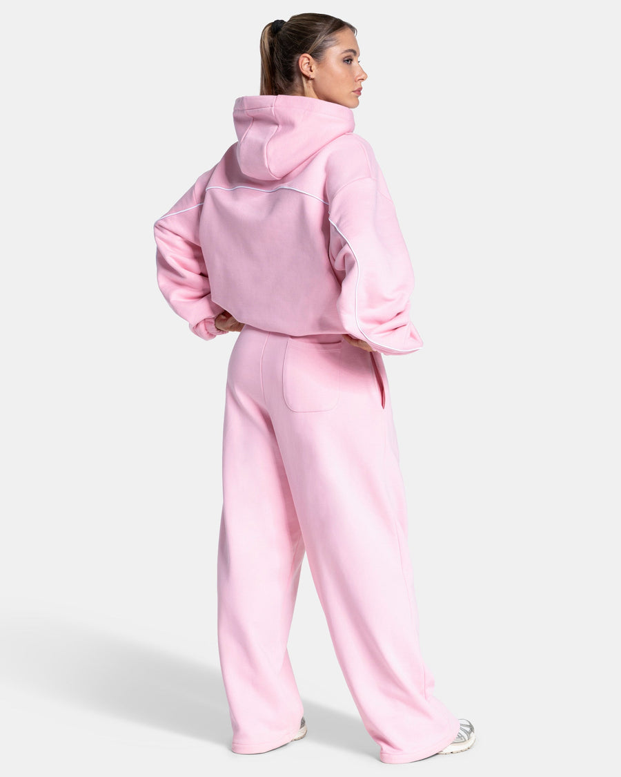 Contrastline Hooded Sweater "True Pink"
