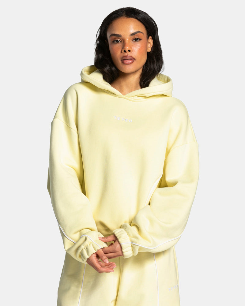 Contrastline Hooded Sweater "Butter Yellow"