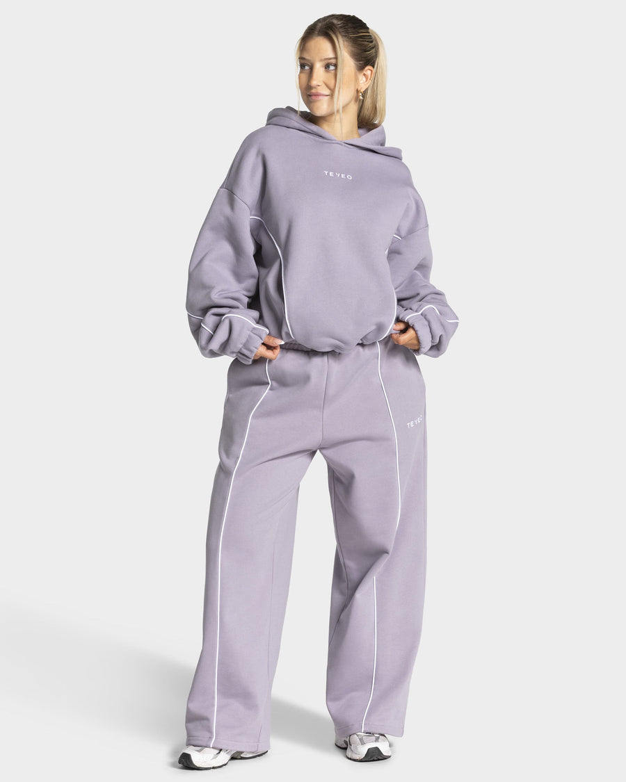 Contrastline Hooded Sweater "Lavendel"