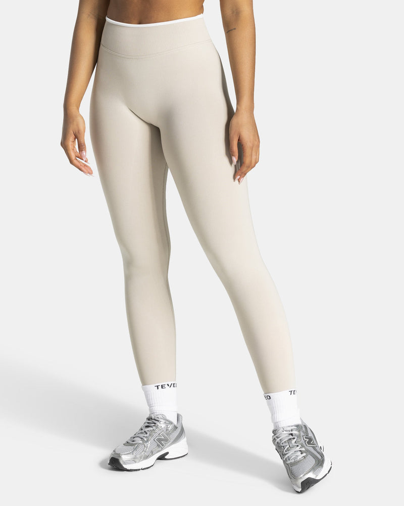Contrastline Leggings "Cream"