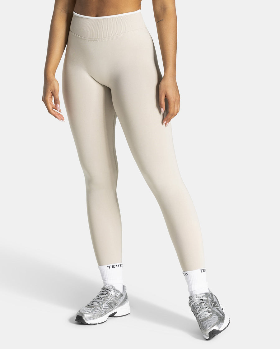 Contrastline Leggings "Cream"