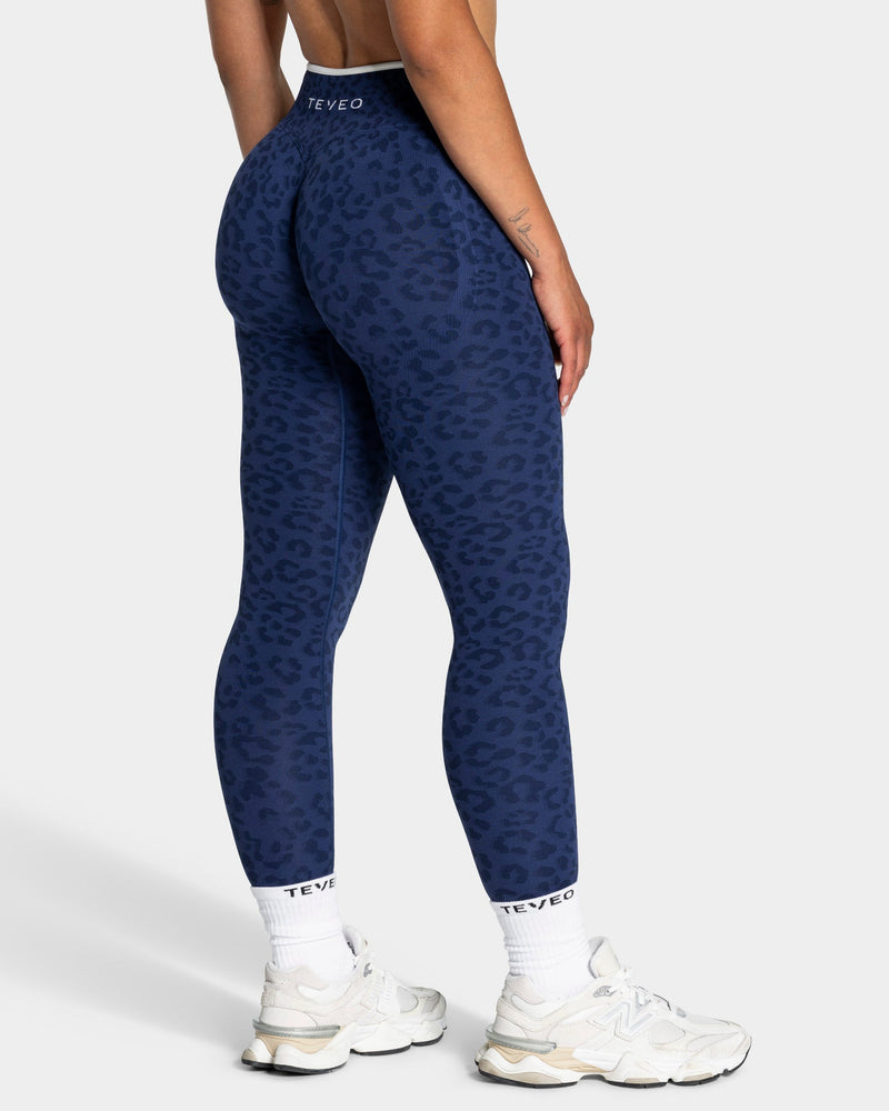 Contrastline Leggings "Leo Dunkelblau"