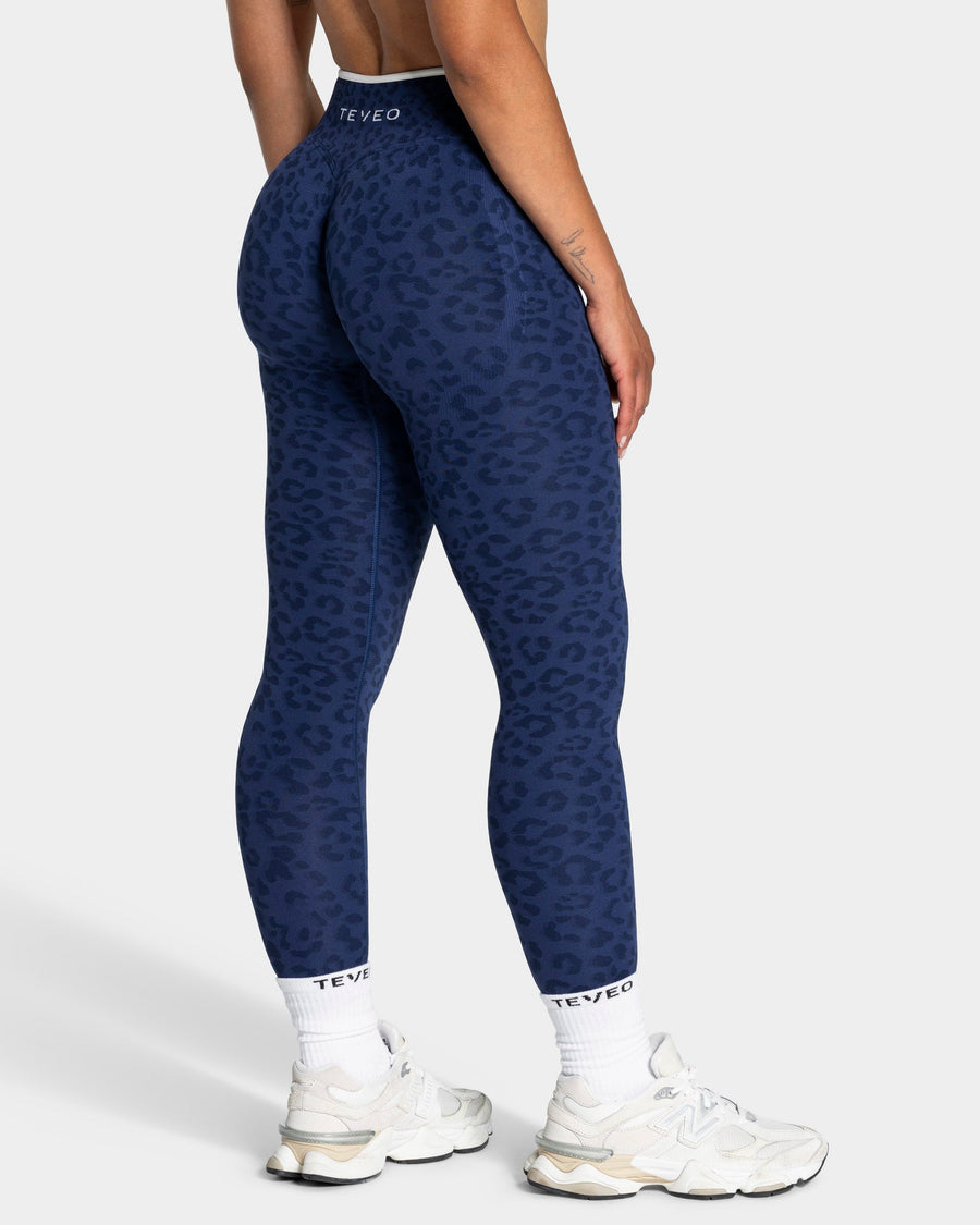 Contrastline Leggings "Leo Dunkelblau"