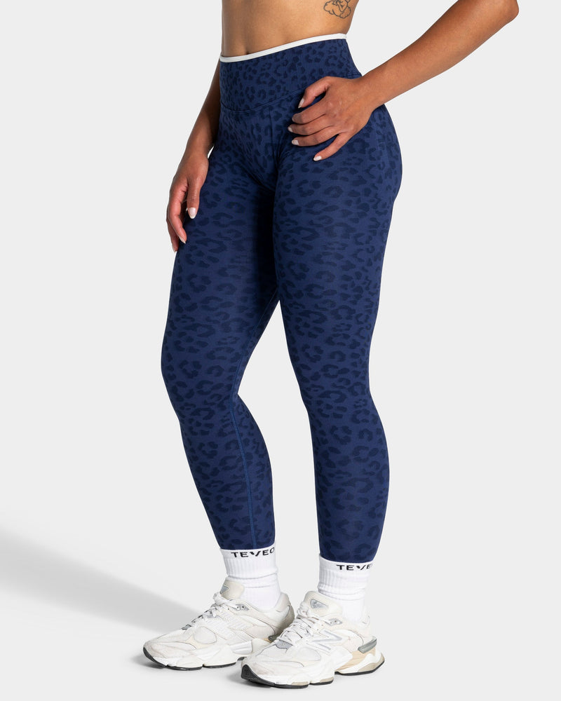 Contrastline Leggings "Leo Dunkelblau"