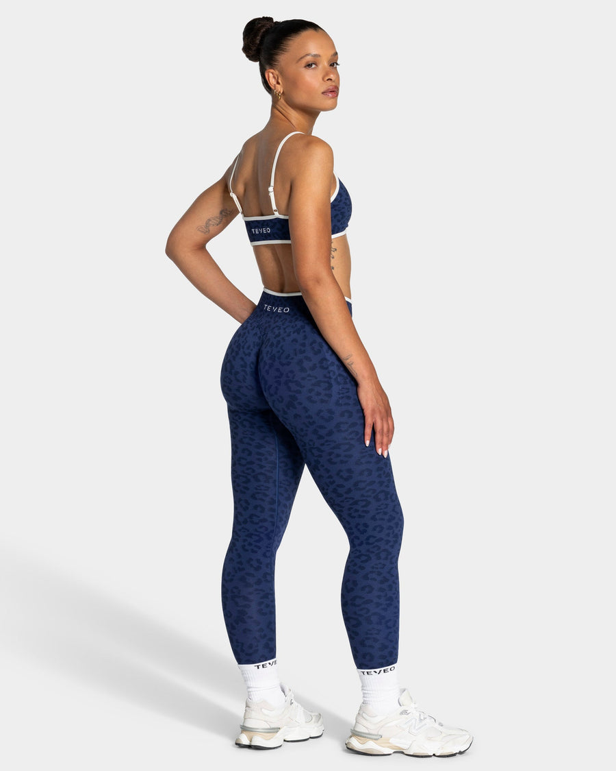 Contrastline Leggings "Leo Dunkelblau"