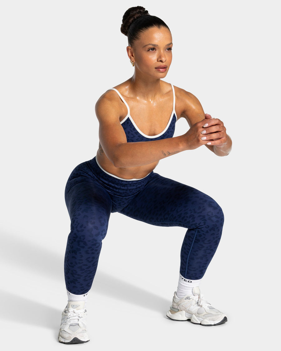 Contrastline Leggings "Leo Dunkelblau"