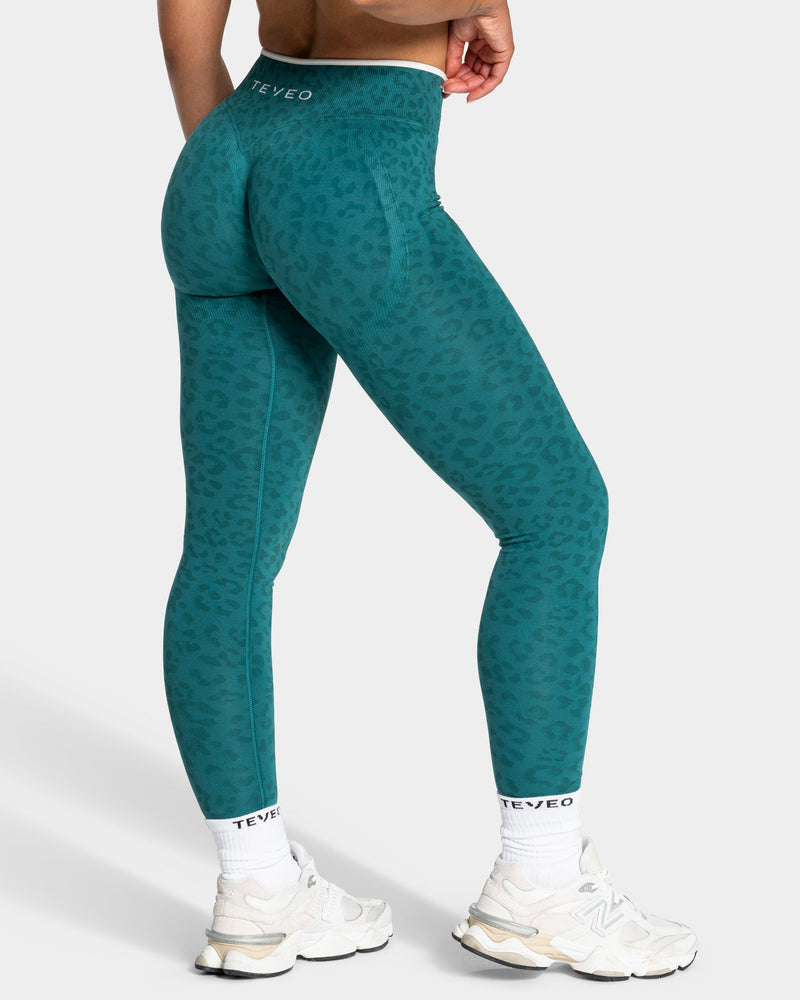 Contrastline Leggings "Leo Petrol"