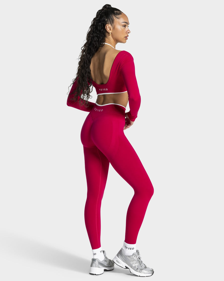 Contrastline Leggings "Raspberry"