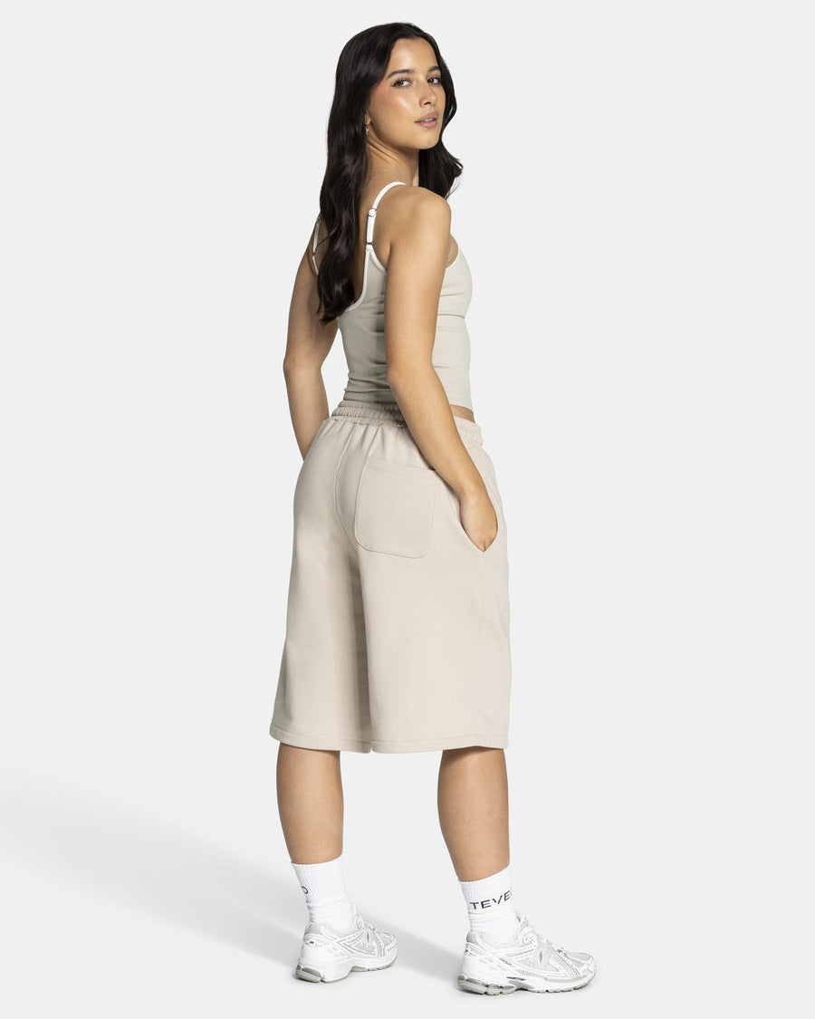 Contrastline Oversized Jorts "Cream"