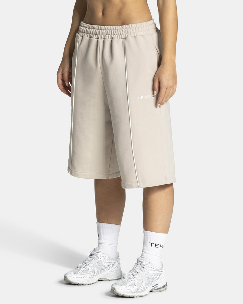 Contrastline Oversized Jorts "Cream"