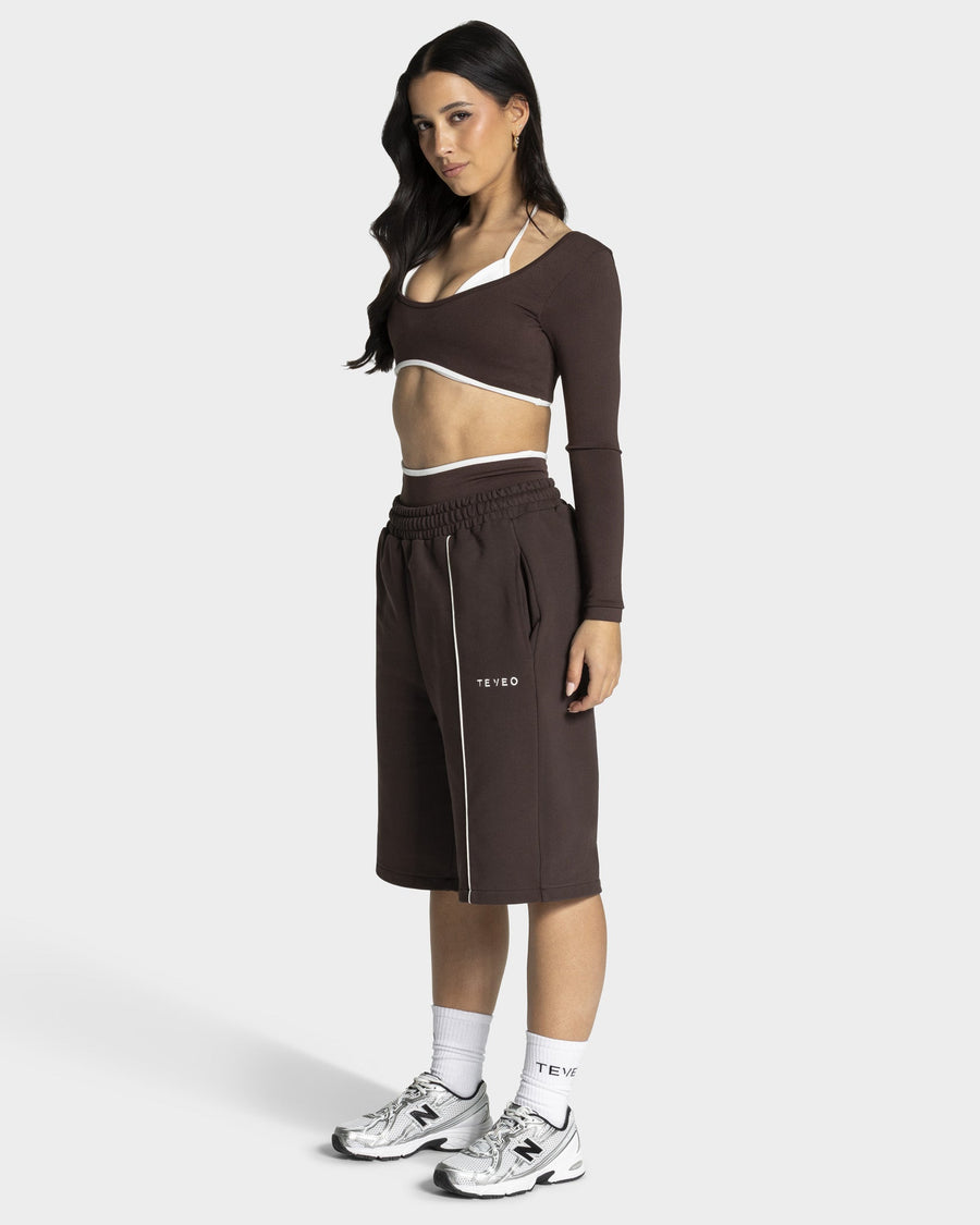Contrastline Oversized Jorts "Espresso"