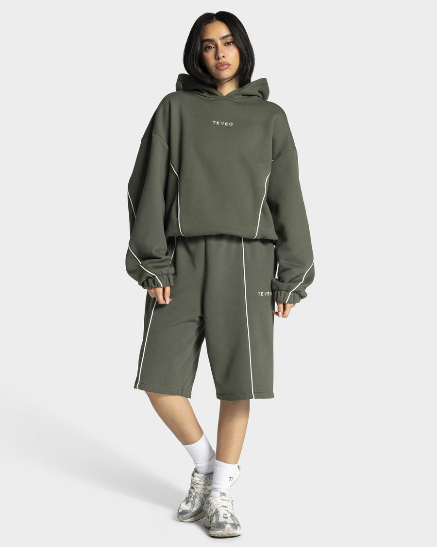 Contrastline Oversized Jorts "Khaki"