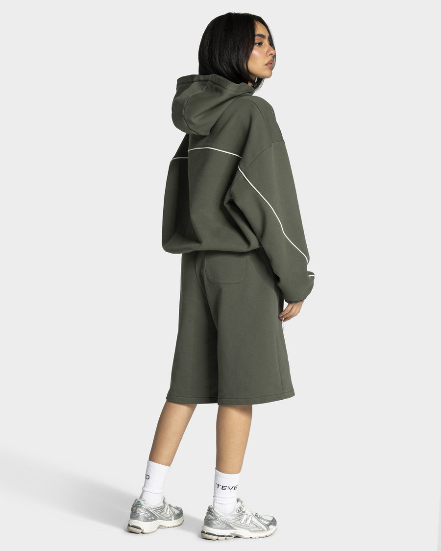 Contrastline Oversized Jorts "Khaki"