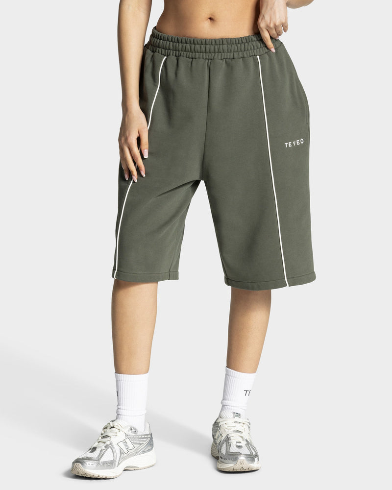 Contrastline Oversized Jorts "Khaki"