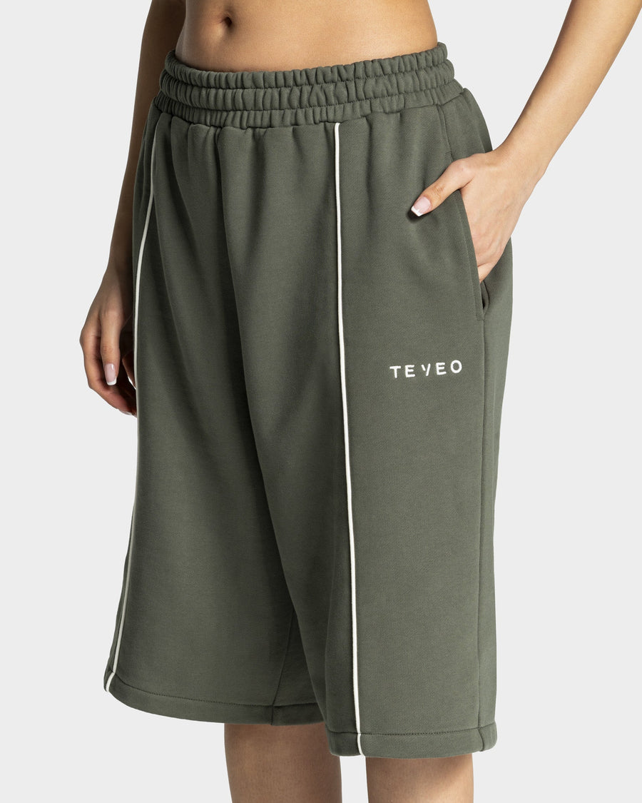 Contrastline Oversized Jorts "Khaki"
