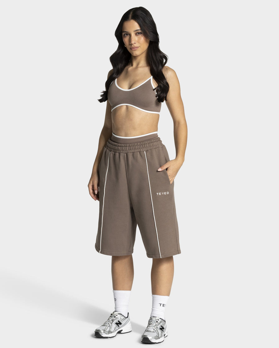 Contrastline Oversized Jorts "Mokka"