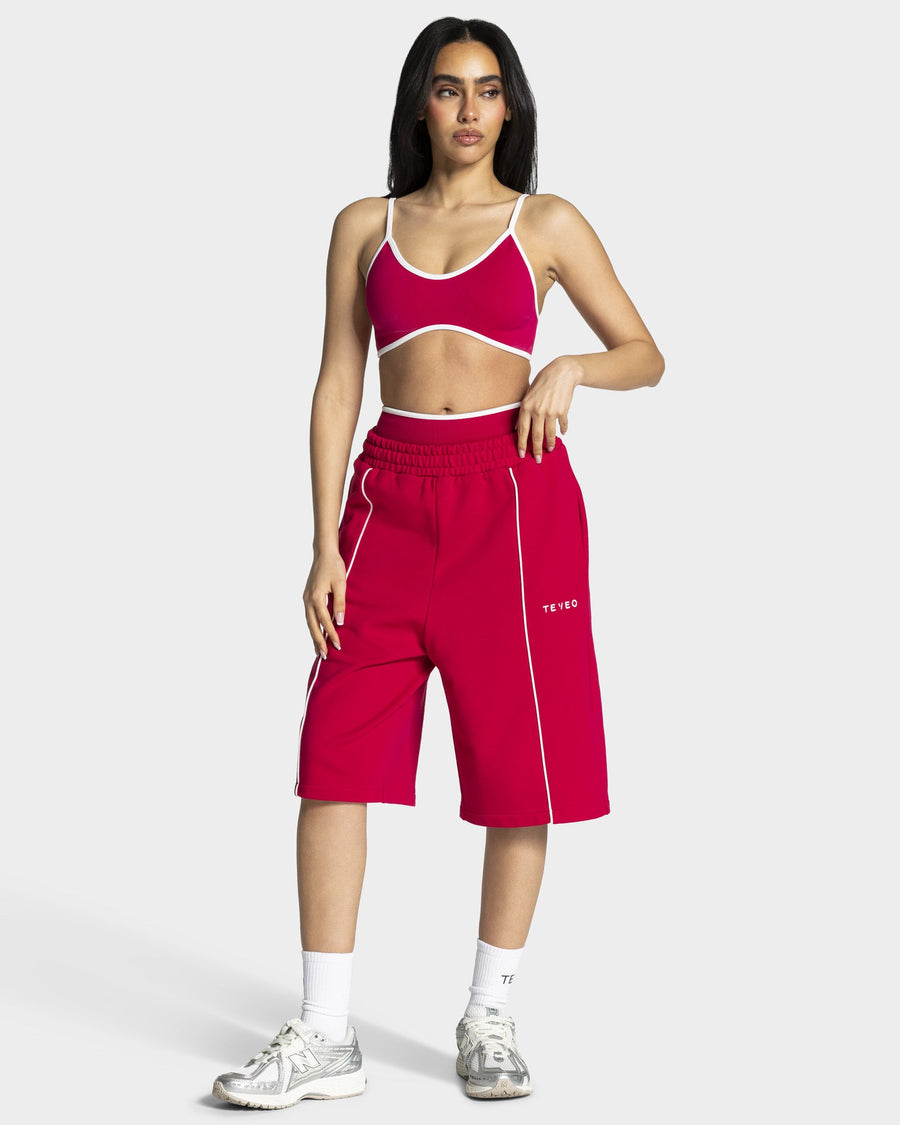 Contrastline Oversized Jorts "Raspberry"