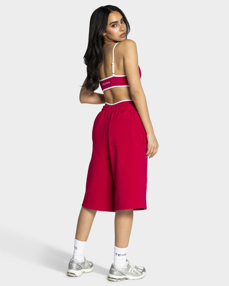 Contrastline Oversized Jorts "Raspberry"