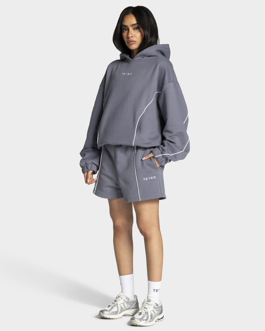 Contrastline Oversized Shorts "Eisgrau"
