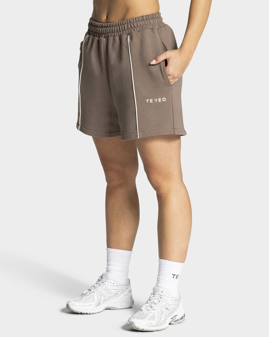 Contrastline Oversized Shorts "Mokka"