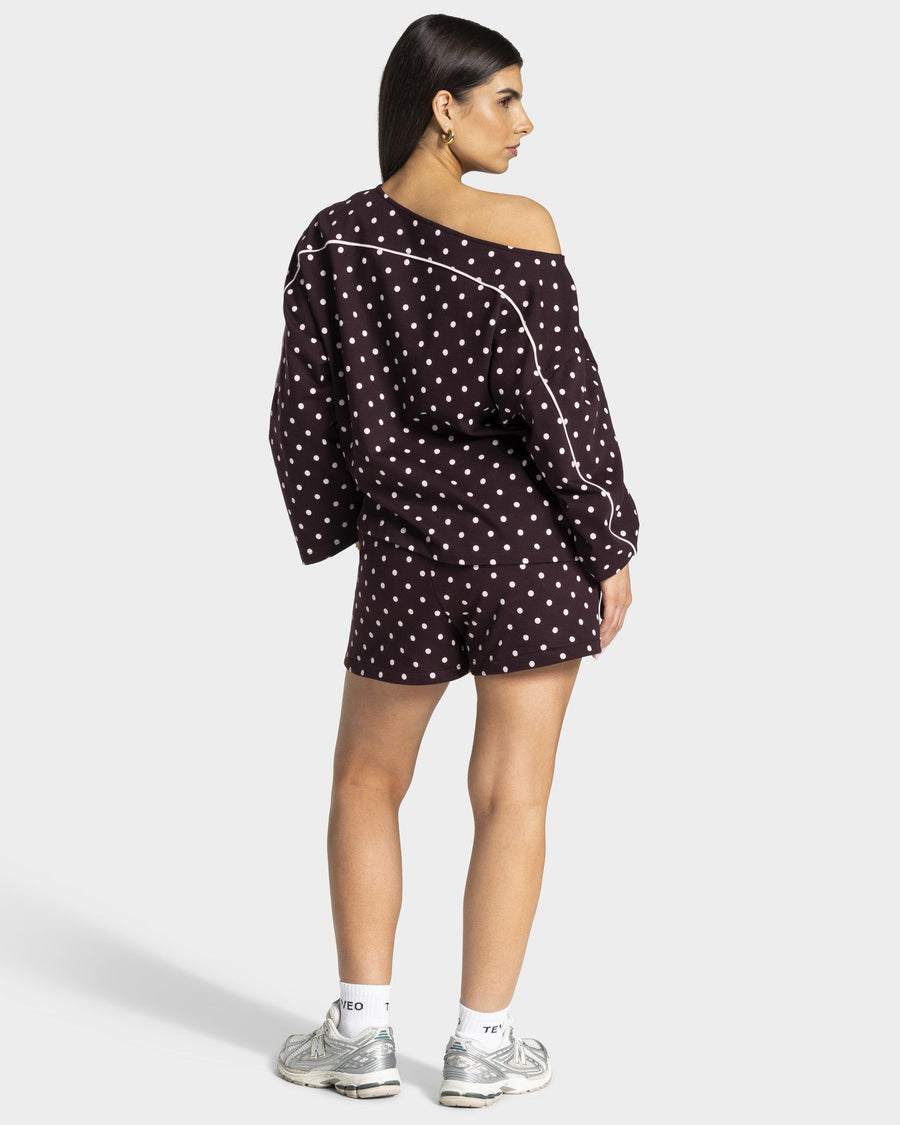 Contrastline Oversized Shorts "Polkadot Merlot"