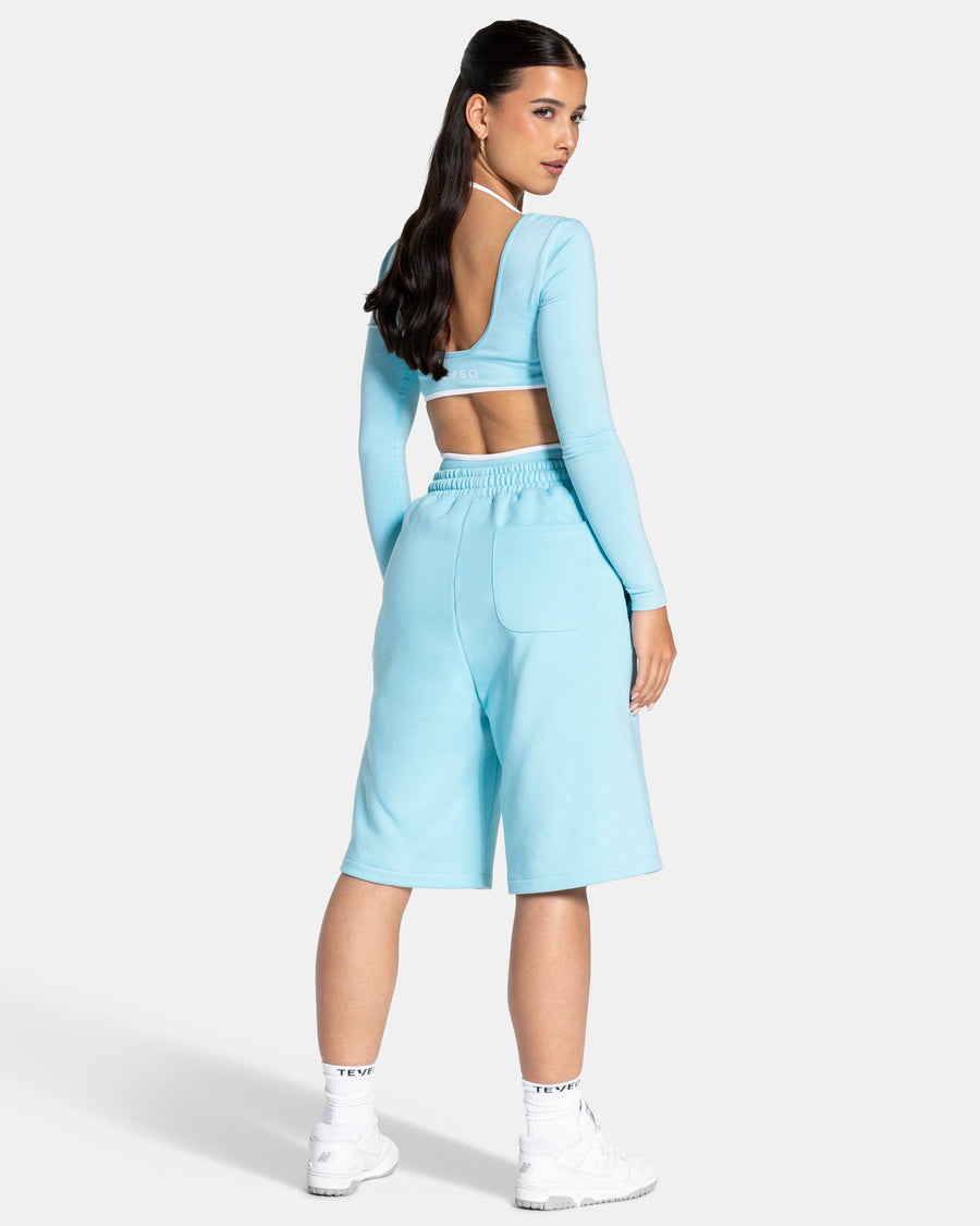Contrastline Oversized Jorts "Arctic Blue"