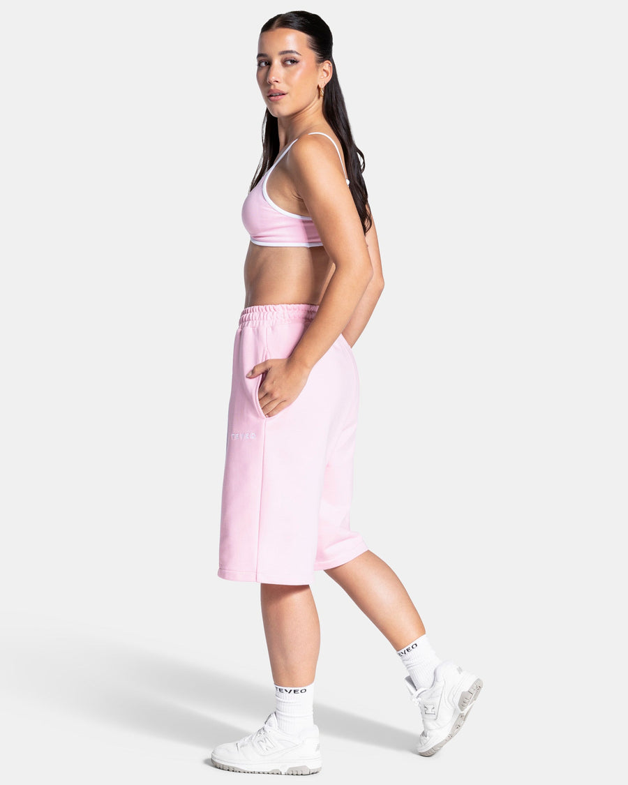 Contrastline Oversized Jorts "True Pink"