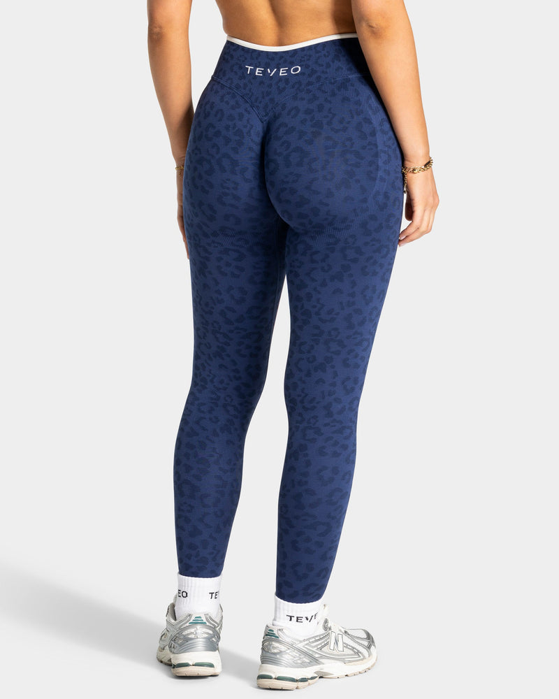 Contrastline Sculpt Scrunch Leggings "Leo Dunkelblau"