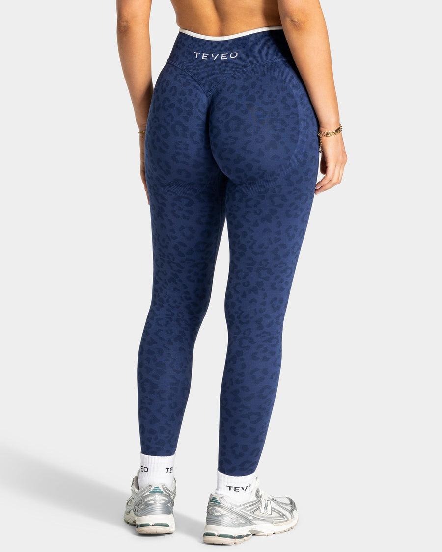 Contrastline Sculpt Scrunch Leggings "Leo Dunkelblau"