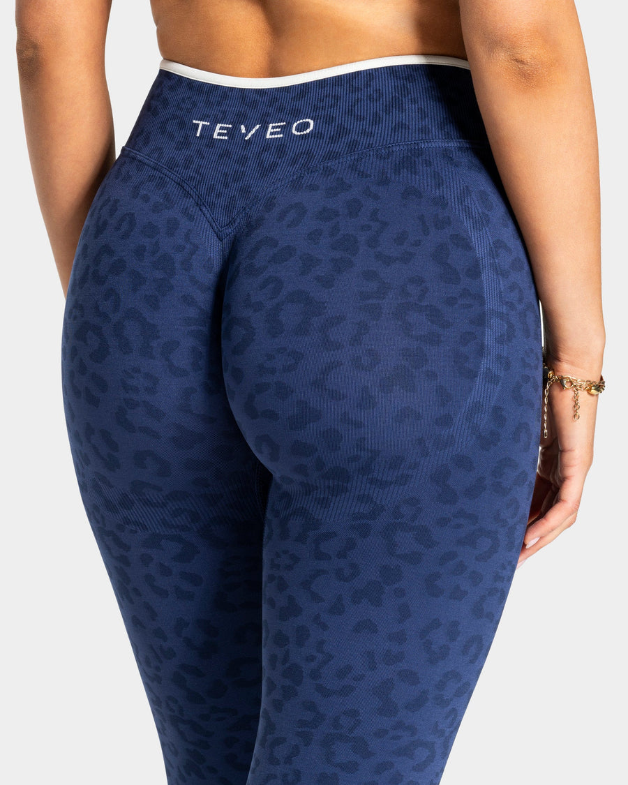 Contrastline Sculpt Scrunch Leggings "Leo Dunkelblau"