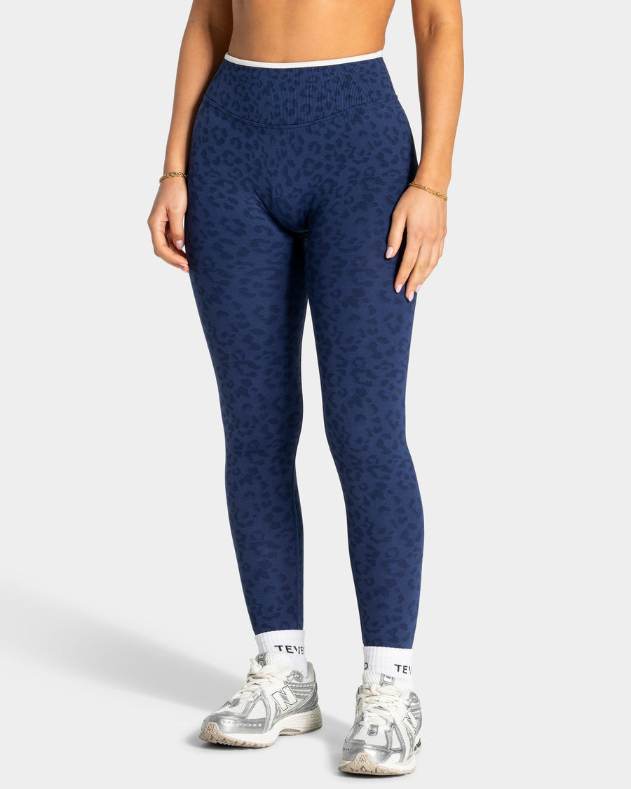 Contrastline Sculpt Scrunch Leggings "Leo Dunkelblau"