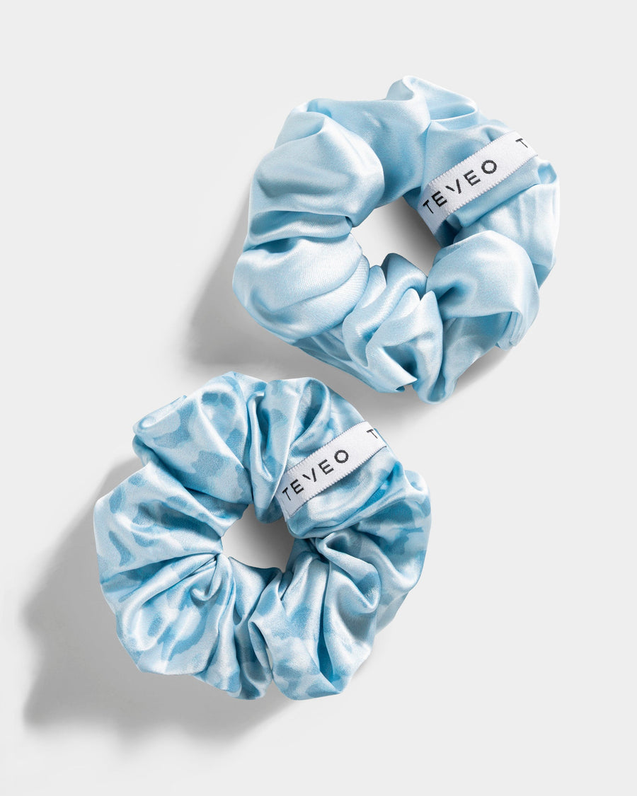 Contrastline Scrunchies (2er-Pack) "Leo - Babyblau"