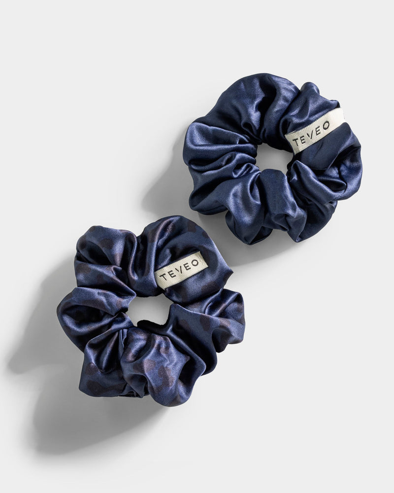 Contrastline Scrunchies (2er-Pack) "Leo - Dunkelblau"